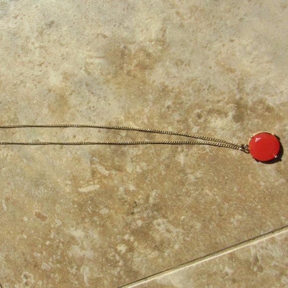 *MUST BUNDLE* Synthetic 3/4-inch Red Stone Amulet Necklace - Picture 4 of 4